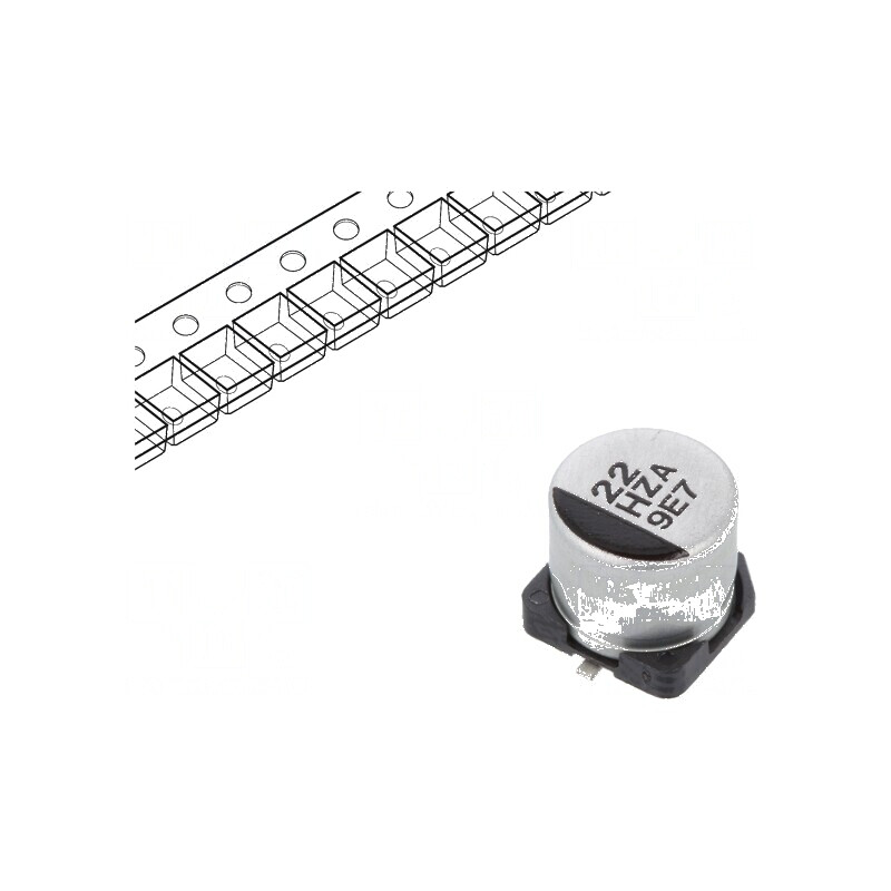 Condensator Hibrid 22uF 50VDC ESR 80mΩ ZA SMD ±20% Temperaturi -55 până la 105°C | Electronic-mag.ro | Componente Electronice