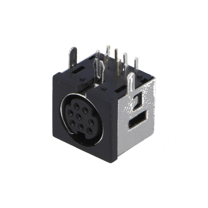 Conector DIN mini soclu mamă PIN 8 THT unghi 90° - Componentă electronică de înaltă precizie | Electronic-mag.ro | Componente El