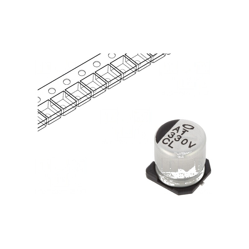 Condensator Electrolitic Low ESR SMD 330µF 35VDC Ø10x10mm pentru Circuit Integrat | Electronic-mag.ro | Componente Electronice