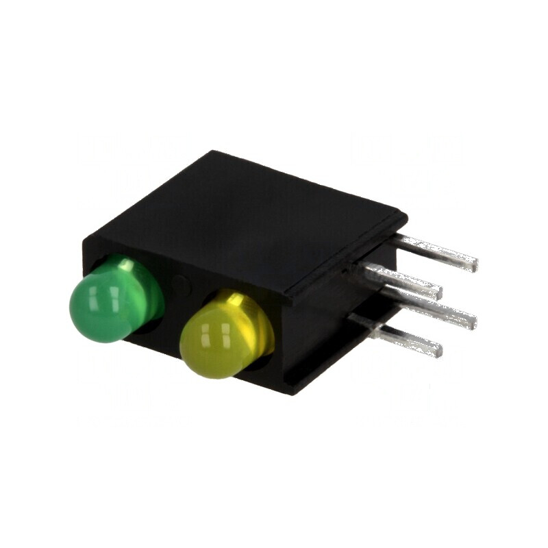 LED 3mm în carcasă - Diodă Galben/Verde 2mA 40° - Iluminare Eficientă | Electronic-mag.ro | Componente Electronice