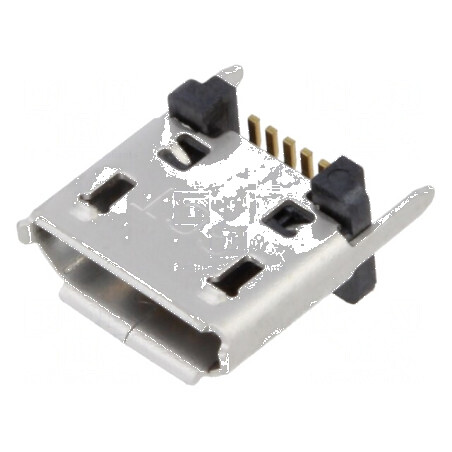 Conector USB B Micro Soclu SMT PIN 5 Verticale USB 2.0 1.8A - Componente Electronice | Electronic-mag.ro | Componente Electronic
