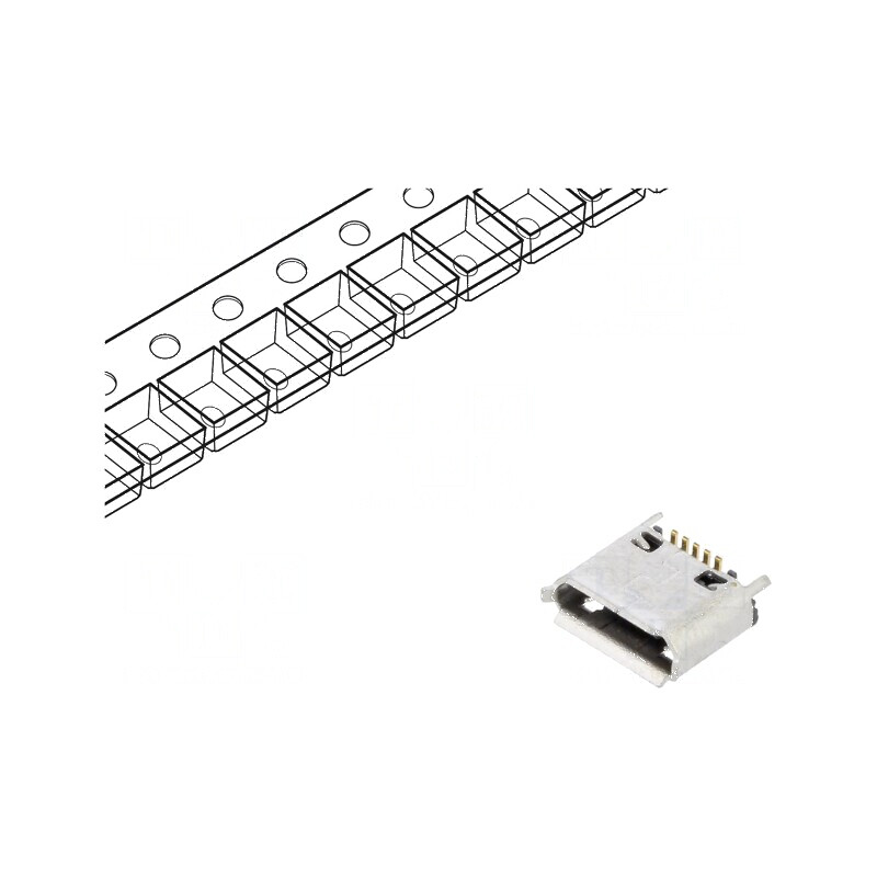 Conector USB B Micro Soclu SMT PIN 5 Verticale USB 2.0 1,8A - Componentă Electronică de Înaltă Calitate | Electronic-mag.ro | Co Conector USB B Micro Soclu SMT PIN 5 Verticale USB 2.0 1,8A - Componentă Electronică de Înaltă Calitate | Electronic-mag.ro | Co