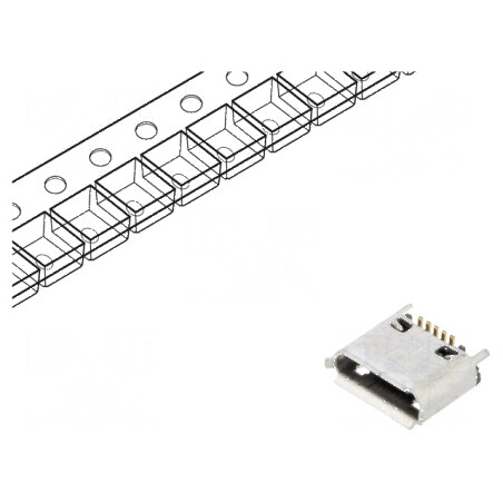 Conector USB B Micro Soclu SMT PIN 5 Verticale USB 2.0 1,8A - Componentă Electronică de Înaltă Calitate | Electronic-mag.ro | Co