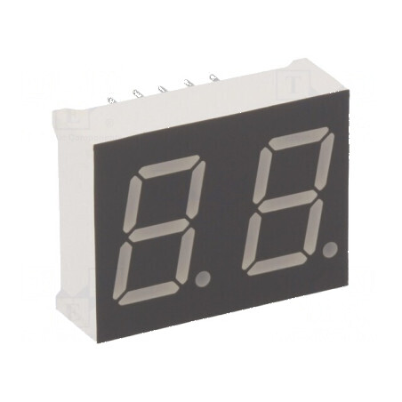 Afișaj LED cu 7 segmente 12,7mm, 0,5 Nr.car: 2, Galben-Verde - Display Profesional pentru Indicatori Numericii | Electronic-mag.