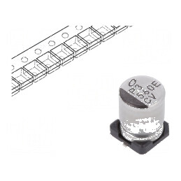 Condensator Electrolitic Low ESR SMD 560uF 25VDC Ø8x10mm - Componentă Electronică de Înaltă Performanță | Electronic-mag.ro | Co