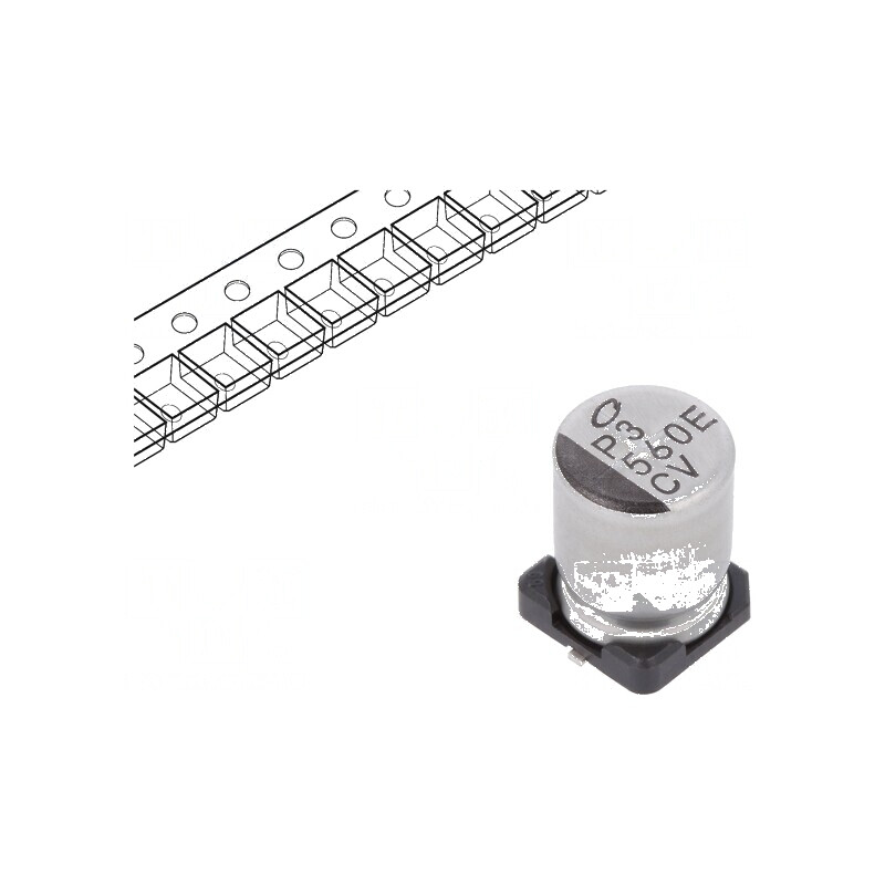 Condensator Electrolitic Low ESR SMD 560uF 25VDC Ø8x10mm - Componentă Electronică de Înaltă Performanță | Electronic-mag.ro | Co