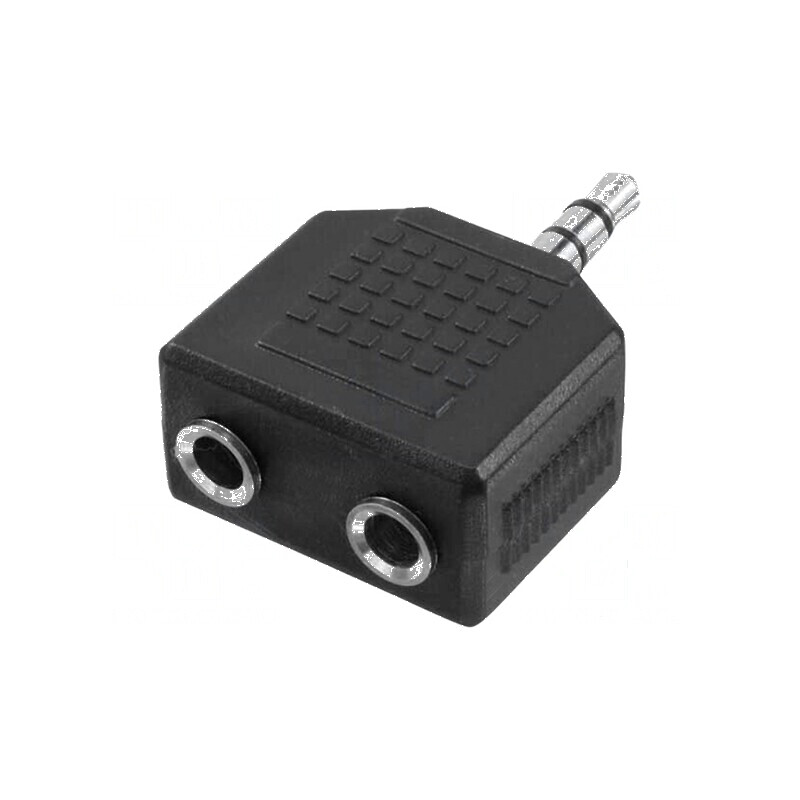 Adaptor Jack 3,5mm - Soclu dublu și mufă neagră pentru conectivitate audio | Electronic-mag.ro | Componente Electronice