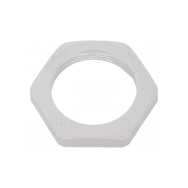 Piuliță M32 din poliamidă, grosime 7mm, cheie 41mm, culoare gri, rezistență temperatură -40 până la 100°C | Electronic-mag.ro | Piuliță M32 din poliamidă, grosime 7mm, cheie 41mm, culoare gri, rezistență temperatură -40 până la 100°C | Electronic-mag.ro |