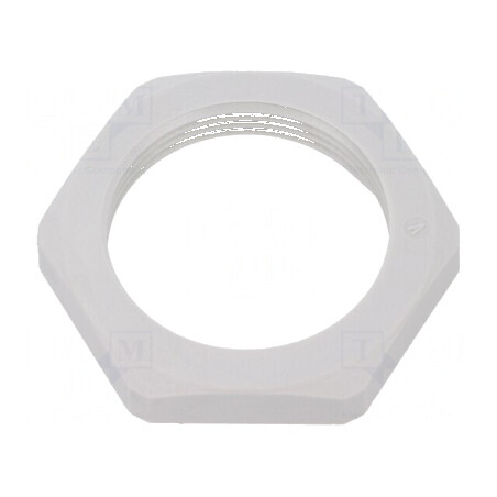 Piuliță M32 din poliamidă, grosime 7mm, cheie 41mm, culoare gri, rezistență temperatură -40 până la 100°C | Electronic-mag.ro | 