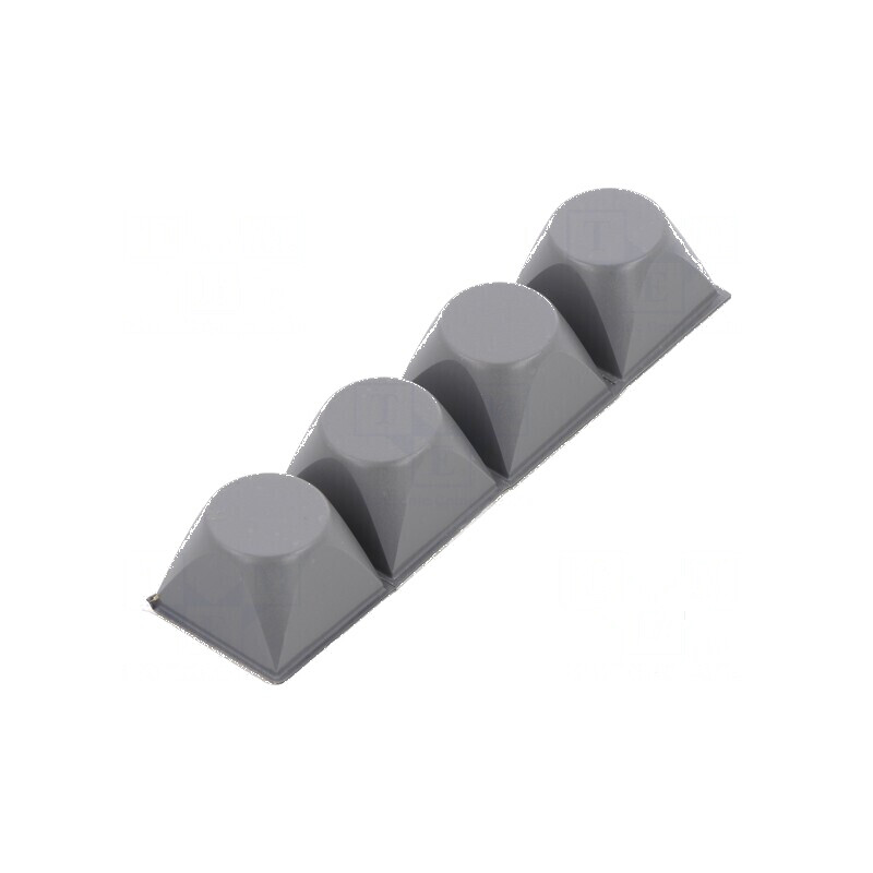 Picioruş autoadeziv gri din poliuretan, înălțime 13,2mm, dimensiuni 20,6x20,6mm | Electronic-mag.ro | Componente Electronice