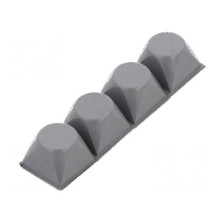 Picioruş autoadeziv gri din poliuretan, înălțime 13,2mm, dimensiuni 20,6x20,6mm | Electronic-mag.ro | Componente Electronice