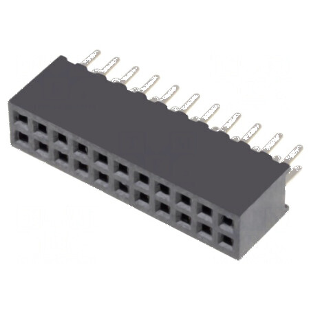 Conector şiruri pini soclu mamă 22 PIN 1,27mm THT 2x11 - Componentă electronică de conectare | Electronic-mag.ro | Componente El