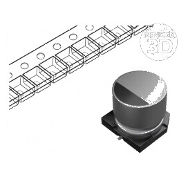 Condensator electrolitic SMD 22µF 50VDC Ø8x6,2mm, 1000h, rezistență internă 1,6Ω | Electronic-mag.ro | Componente Electronice