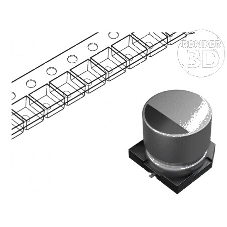 Condensator electrolitic SMD 22µF 50VDC Ø8x6,2mm, 1000h, rezistență internă 1,6Ω | Electronic-mag.ro | Componente Electronice