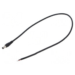 Cablu DC 5,5/2,1 mm cu mufă drept, 2x0,5mm², negru, 0,5m, rezistență la temperaturi între -20 și 80°C | Electronic-mag.ro | Comp