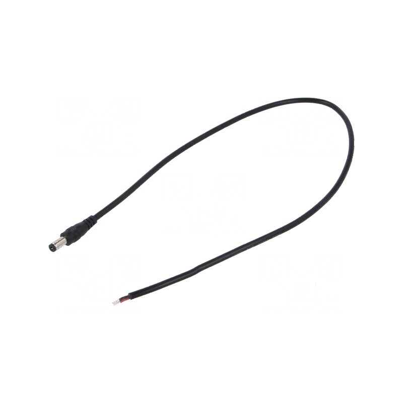 Cablu DC 5,5/2,1 mm cu mufă drept, 2x0,5mm², negru, 0,5m, rezistență la temperaturi între -20 și 80°C | Electronic-mag.ro | Comp