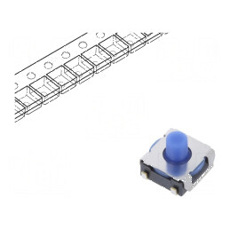 Microîntrerupător TACT SPST-NO 0,05A/24VDC SMT - Componentă electronică fără contact | Electronic-mag.ro | Componente Electronic