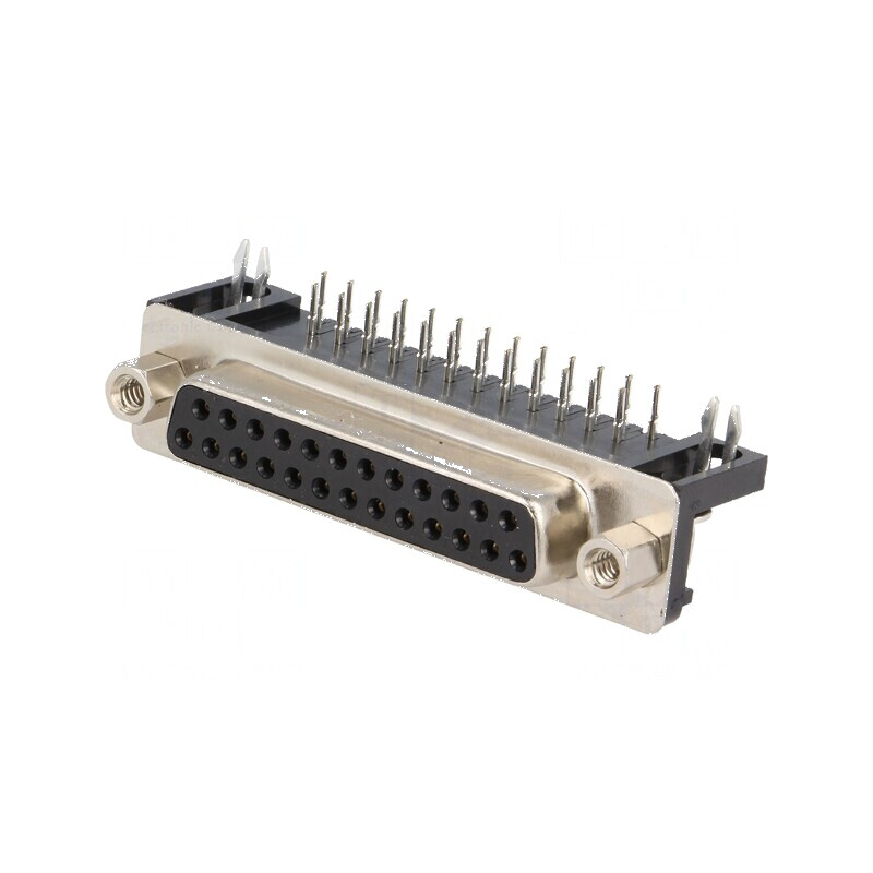Conector D-Sub 25 Pin Mamă Unghi 90° THT - 5A 15mΩ, UNC 4-40 | Electronic-mag.ro | Componente Electronice