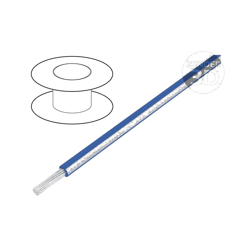 Cablu Litat 22AWG PVC Albastru-Alb 600V 1x22AWG pentru Conexiuni Electrice | Electronic-mag.ro | Componente Electronice