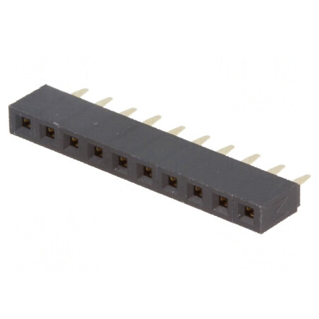Conector şiruri pini soclu mamă 10 pini 2,54mm THT 1x10 - Componentă electronică de calitate | Electronic-mag.ro | Componente El