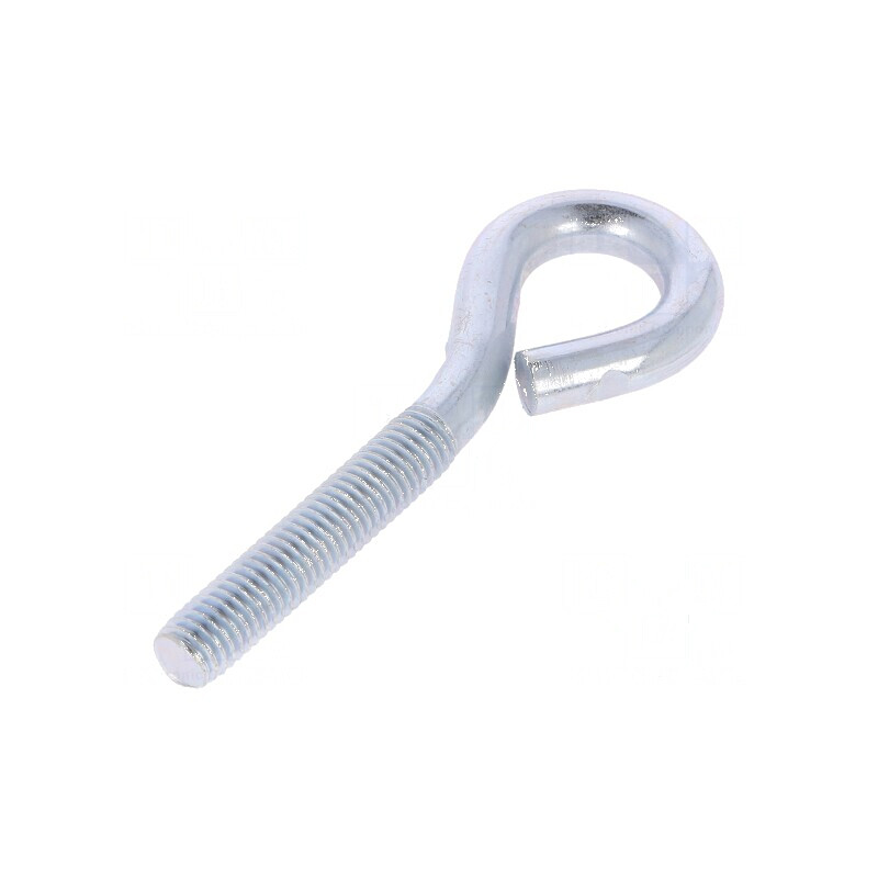 Cârlig inelar din oțel zincat, 40mm filet, 80mm lungime totală | Electronic-mag.ro | Componente Electronice