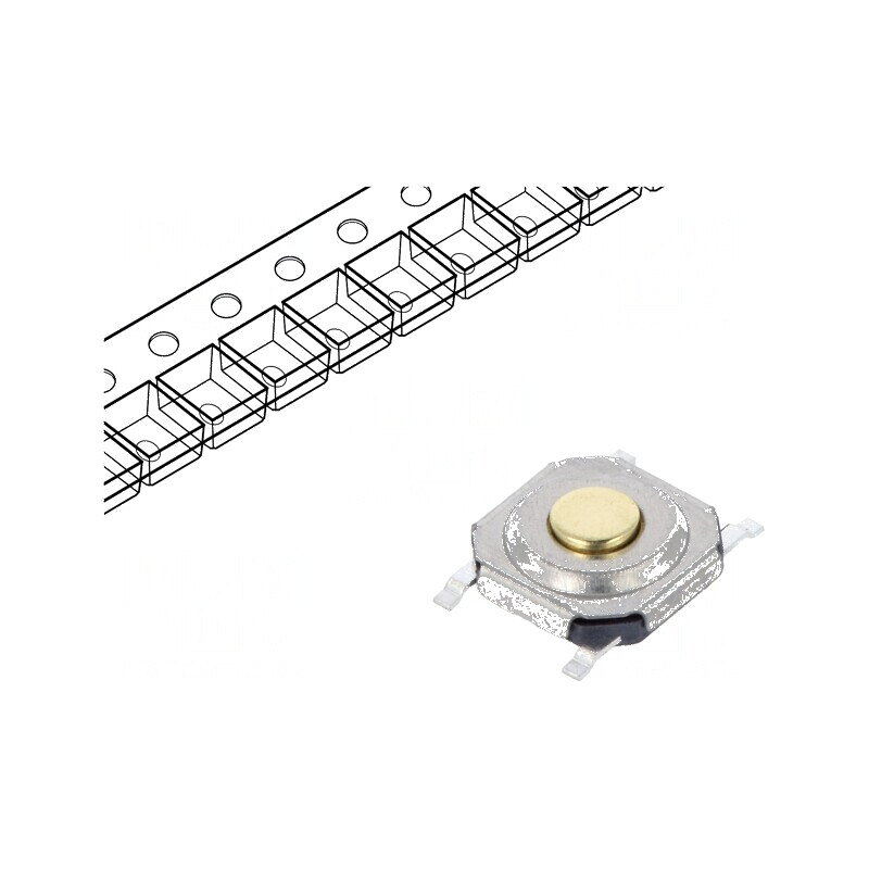 Microîntrerupător TACT SPST-NO 0,05A/12VDC SMT - Pozitie 2, Fara Contact | Electronic-mag.ro | Componente Electronice