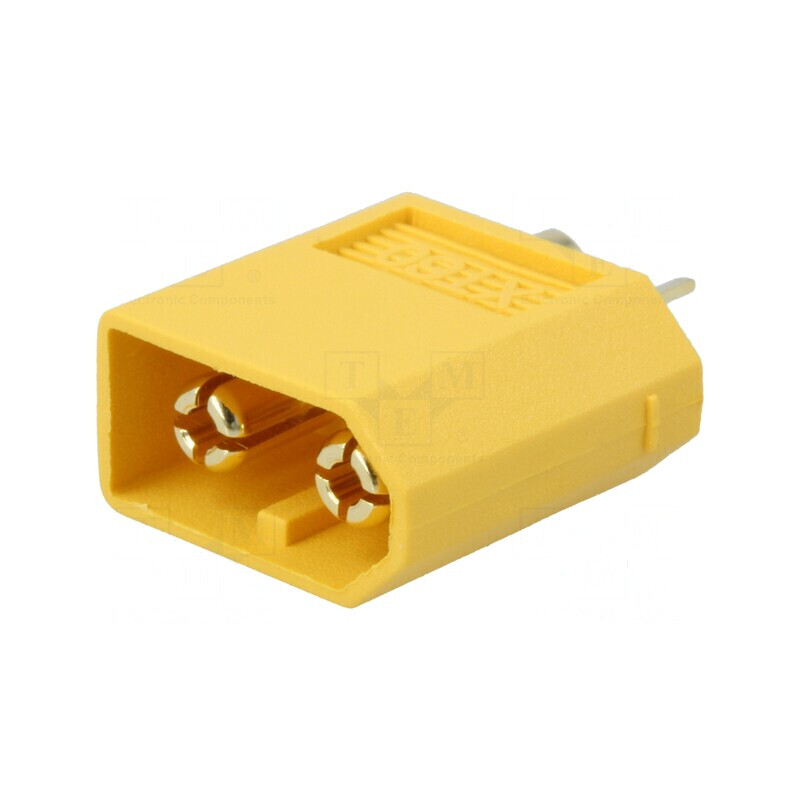 Conector Alimentare DC Mufă XT60 Tată cu 2 PIN pentru Cablu de Lipire | Electronic-mag.ro | Componente Electronice