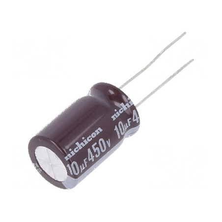Condensator electrolitic THT 10uF 450VDC Ø12,5mm x 20mm ±20% - Componentă electronică de înaltă performanță | Electronic-mag.ro 