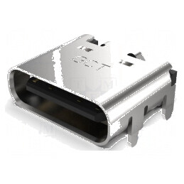 Conector USB C Soclu SMT cu 16 PIN-uri Orizontale pentru Montare pe Placa Superioară | Electronic-mag.ro | Componente Electronic