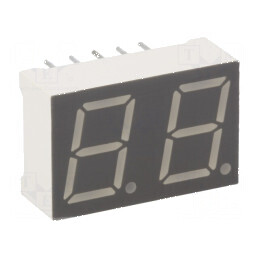Afișaj LED cu 7 segmente 10mm 0,39" Nr. car: 2 Roșie 24-48 mcd pentru Proiecte Elektronice | Electronic-mag.ro | Componente Elec