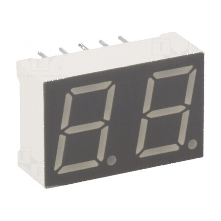 Afișaj LED cu 7 segmente 10mm 0,39" Nr. car: 2 Roșie 24-48 mcd pentru Proiecte Elektronice | Electronic-mag.ro | Componente Elec