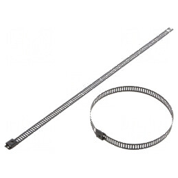 Colier de strângere perforat negru L: 250mm W: 7mm 445N | Electronic-mag.ro | Componente Electronice