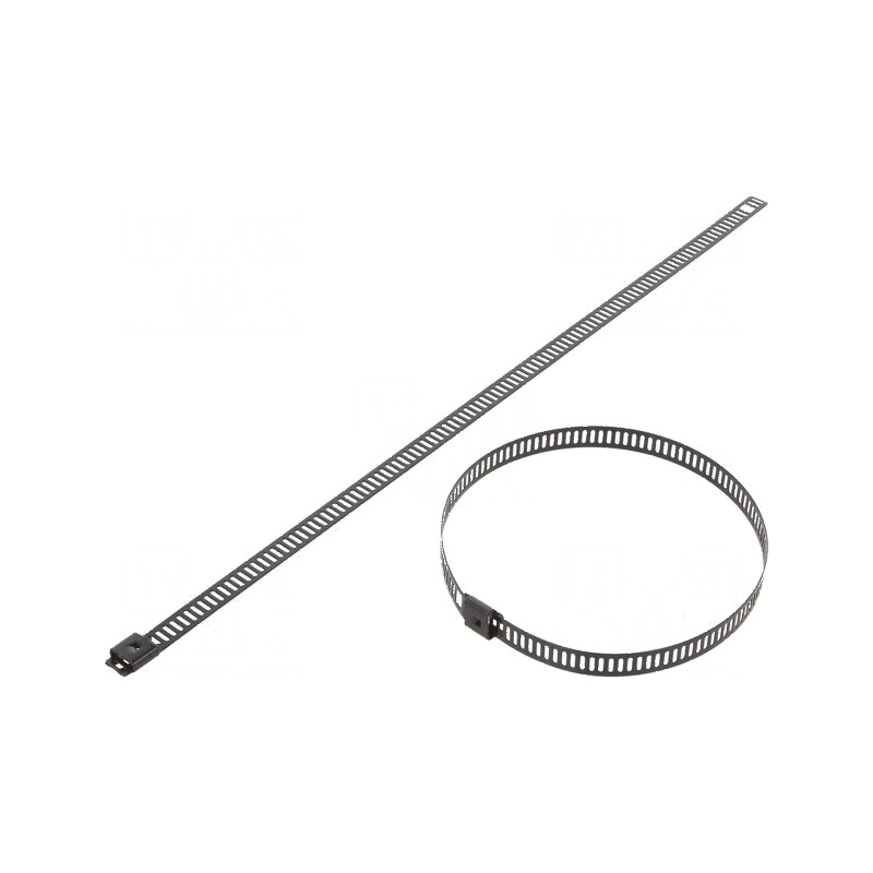 Colier de strângere perforat negru L: 250mm W: 7mm 445N | Electronic-mag.ro | Componente Electronice
