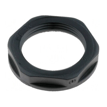 Piuliță PG21 din poliamidă UL94V-2, 36mm, neagră, rezistență temperatură -20° până la 100°C | Electronic-mag.ro | Componente Ele