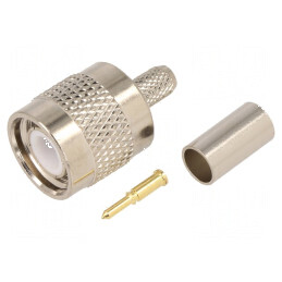 Conector TNC Mufă Tată Drept RG58 Crimpat pentru Cablu - Soluție de Conexiune Profesională | Electronic-mag.ro | Componente Elec