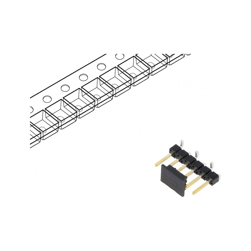Conector BERGSTIK cu 6 pini verticali - Şiruri Pini Tată pentru Conexiuni Electrice | Electronic-mag.ro | Componente Electronice