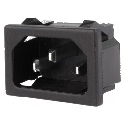 Conector Alimentare AC Soclu Tată 10A 250VAC IEC 60320 - Componente Electrice de Înaltă Calitate | Electronic-mag.ro | Component