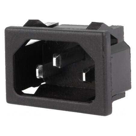 Conector Alimentare AC Soclu Tată 10A 250VAC IEC 60320 - Componente Electrice de Înaltă Calitate | Electronic-mag.ro | Component