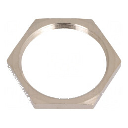 Piuliță PG21 din alamă nichelată, 32mm, Filet PG - Componentă de Conexiune Industriale | Electronic-mag.ro | Componente Electron