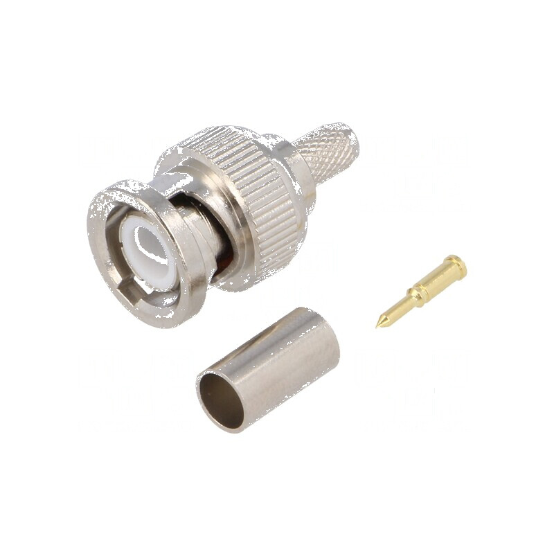 Conector BNC Mufă Tată Drept 50Ω Crimpat pe Cablu Aurit - Accesoriu Profesional pentru Antene și Echipamente RF | Electronic-mag