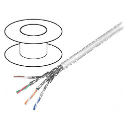 Cablu S/FTP 4x2x27AWG 6 litat CCA PVC gri 100m Ø6,3mm | Electronic-mag.ro | Componente Electronice