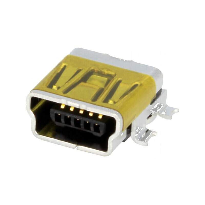 Conector USB B Mini Soclu pentru PCB SMT cu 5 Pini Orizontali | Electronic-mag.ro | Componente Electronice
