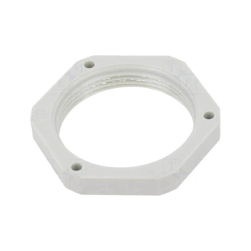 Piuliță PG29 din polistiren, grosime 7mm, cheie 46mm, gri deschis | Electronic-mag.ro | Componente Electronice