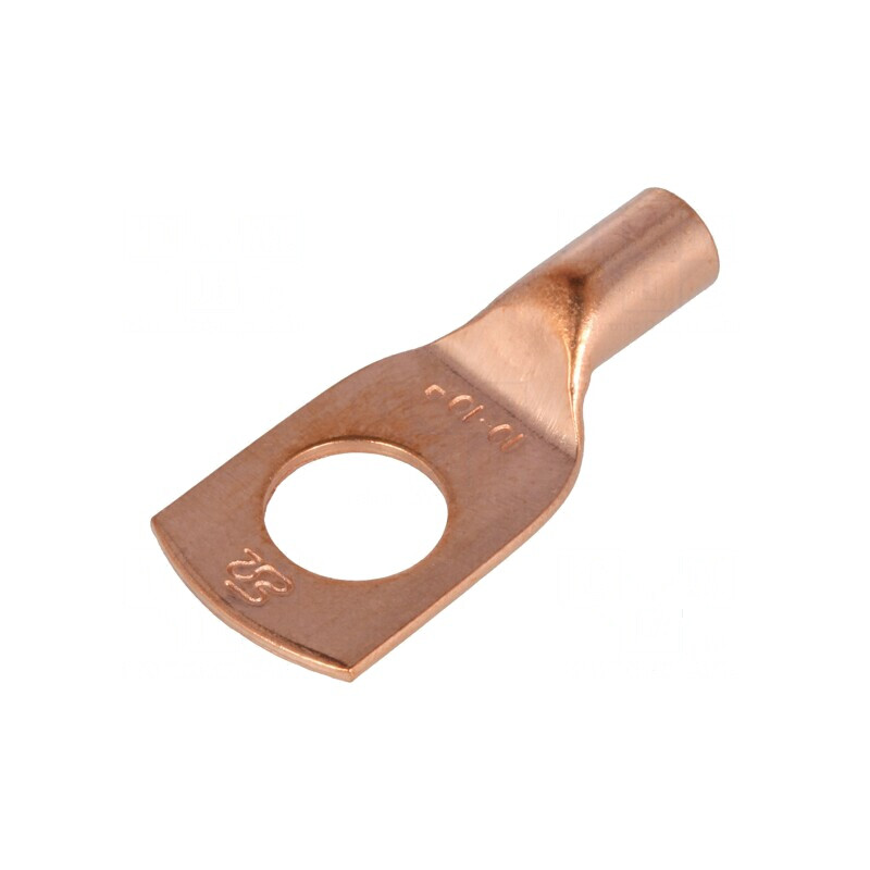Vârf inelar tubular M10 10mm² pentru crimpare pe cablu, lungime 25,5mm | Electronic-mag.ro | Componente Electronice
