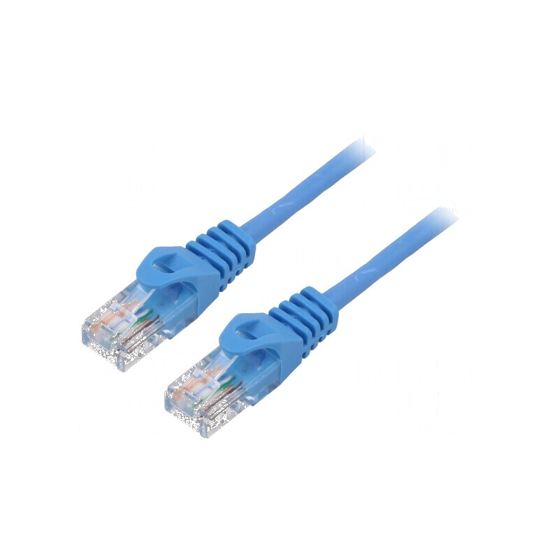 Cablaj de rețea Patch cord U/UTP 5e litat CCA PVC albastru, 0.5m, 26AWG, certificare Fire: 8 | Electronic-mag.ro | Componente El