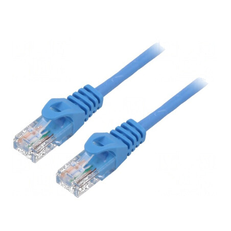 Cablaj de rețea Patch cord U/UTP 5e litat CCA PVC albastru, 0.5m, 26AWG, certificare Fire: 8 | Electronic-mag.ro | Componente El