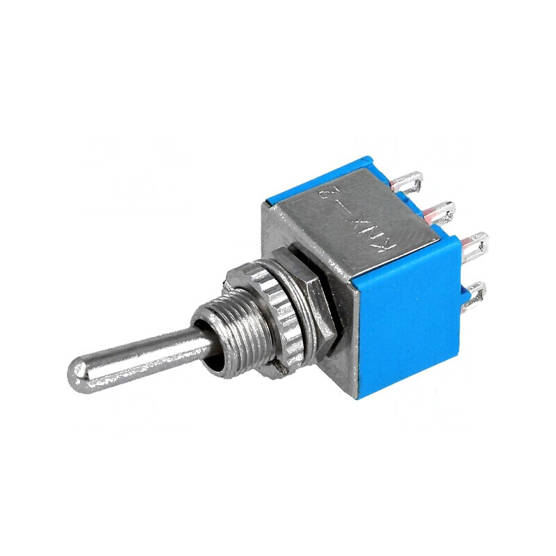 Comutator basculant DPDT ON-ON 2 poziții 3A/250VAC cu terminale pentru lipit | Electronic-mag.ro | Componente Electronice