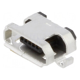 Conector USB B Micro Soclu SMT PIN 5 Orizontale USB 2.0 1,8A pentru Montaj pe Placă de Circuit | Electronic-mag.ro | Componente 