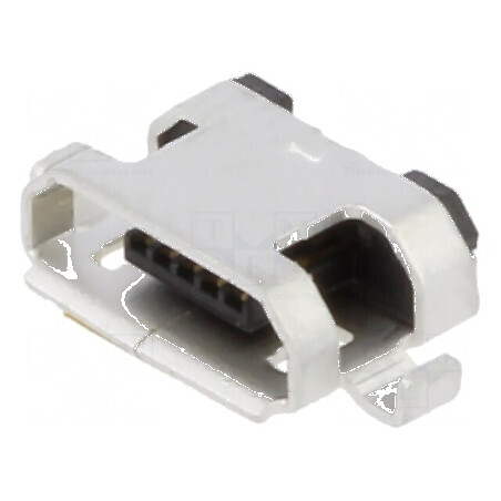 Conector USB B Micro Soclu SMT PIN 5 Orizontale USB 2.0 1,8A pentru Montaj pe Placă de Circuit | Electronic-mag.ro | Componente 