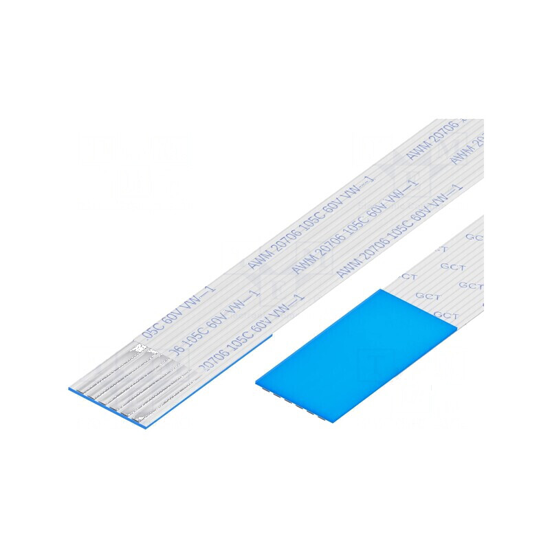Bandă FFC Fire 1mm - Cablu Flexibil cu 6 Pini, Contacte pe Partea Opusă | Electronic-mag.ro | Componente Electronice